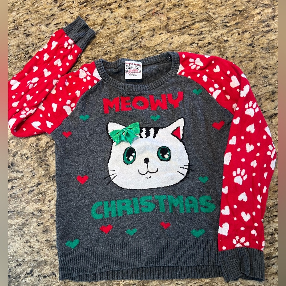 Cat Holiday sweater (kids)